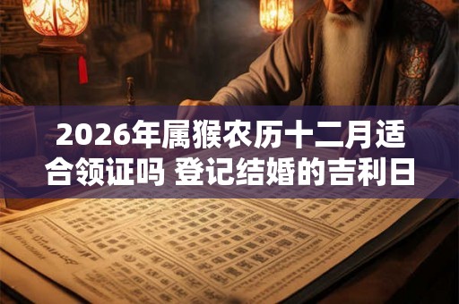 2026年属猴农历十二月适合领证吗 登记结婚的吉利日子
