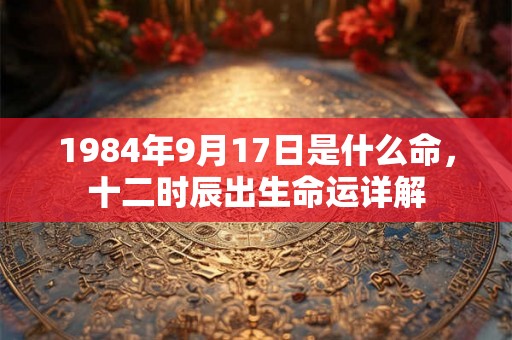 1984年9月17日是什么命，十二时辰出生命运详解