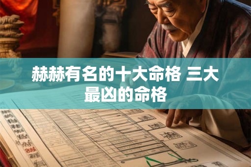 赫赫有名的十大命格 三大最凶的命格