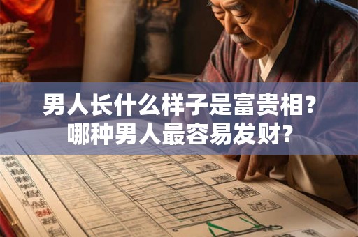 男人长什么样子是富贵相？哪种男人最容易发财？