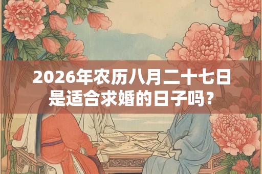 2026年农历八月二十七日是适合求婚的日子吗？