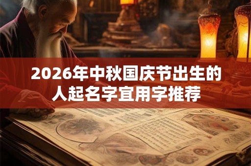 2026年中秋国庆节出生的人起名字宜用字推荐