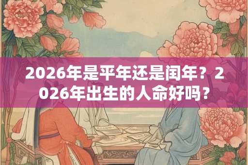 2026年是平年还是闰年？2026年出生的人命好吗？