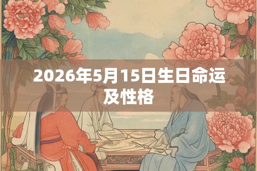 2026年5月15日生日命运及性格 2026年5月15日生日命运及性格
