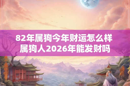 82年属狗今年财运怎么样 属狗人2026年能发财吗