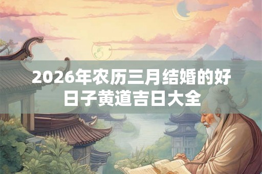 2026年农历三月结婚的好日子黄道吉日大全