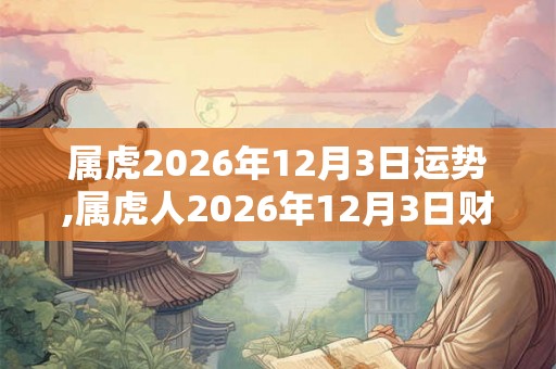 属虎2026年12月3日运势,属虎人2026年12月3日财运,生肖虎2026年12月3日运势 属虎2026年12月3日运势,属虎人2026年12月3日财运,生肖虎2026年12月3日运势
