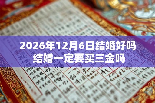 2026年12月6日结婚好吗 结婚一定要买三金吗