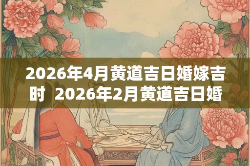 2026年4月黄道吉日婚嫁吉时  2026年2月黄道吉日婚嫁结婚