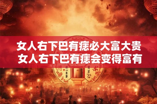 女人右下巴有痣必大富大贵 女人右下巴有痣会变得富有吗