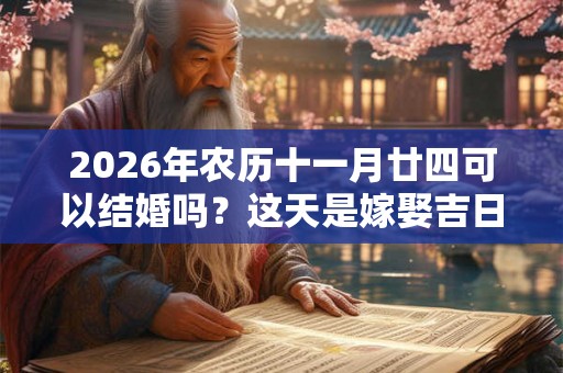 2026年农历十一月廿四可以结婚吗？这天是嫁娶吉日不？
