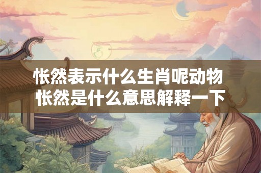 怅然表示什么生肖呢动物 怅然是什么意思解释一下