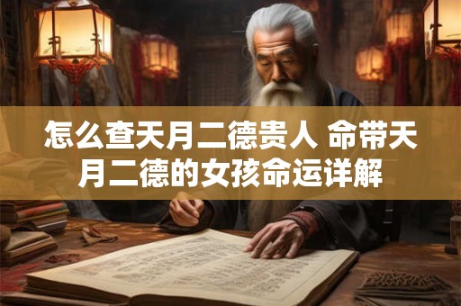 怎么查天月二德贵人 命带天月二德的女孩命运详解
