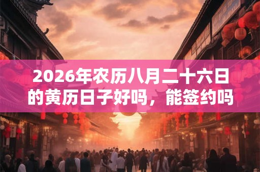 2026年农历八月二十六日的黄历日子好吗，能签约吗？