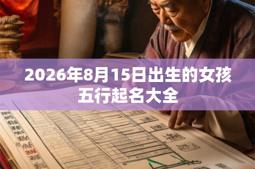 2026年8月15日出生的女孩五行起名大全