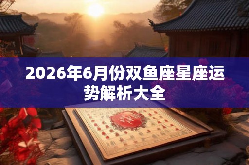 2026年6月份双鱼座星座运势解析大全 2026年6月份双鱼座星座运势解析大全