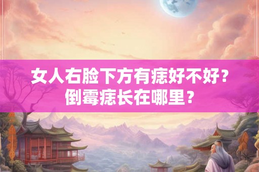 女人右脸下方有痣好不好？倒霉痣长在哪里？