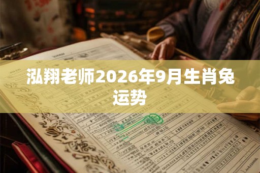 泓翔老师2026年9月生肖兔运势