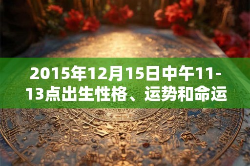 2015年12月15日中午11-13点出生性格、运势和命运