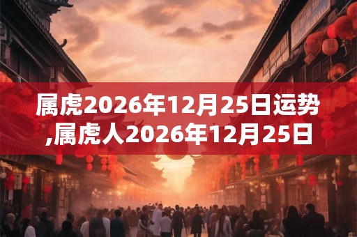 属虎2026年12月25日运势,属虎人2026年12月25日财运,生肖虎2026年12月25日运势