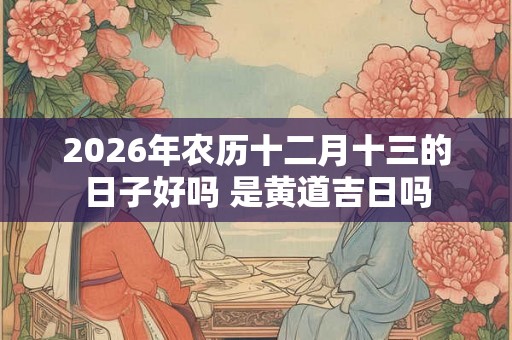 2026年农历十二月十三的日子好吗 是黄道吉日吗 2026年农历十二月十三的日子好吗 是黄道吉日吗