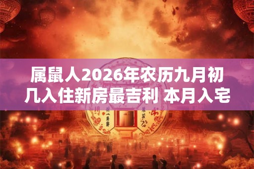 属鼠人2026年农历九月初几入住新房最吉利 本月入宅吉日查询