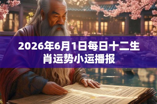 2026年6月1日每日十二生肖运势小运播报