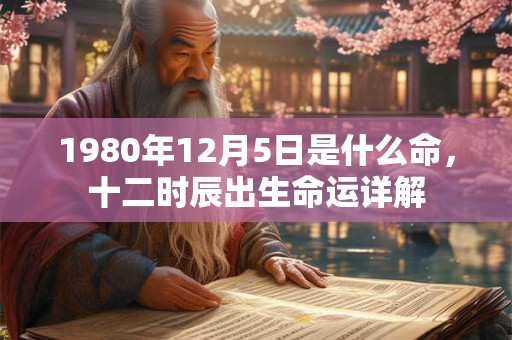 1980年12月5日是什么命，十二时辰出生命运详解
