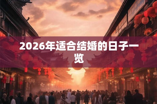 2026年适合结婚的日子一览