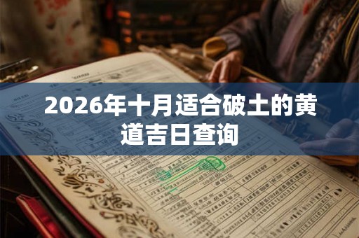 2026年十月适合破土的黄道吉日查询