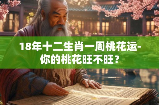 18年十二生肖一周桃花运-你的桃花旺不旺？