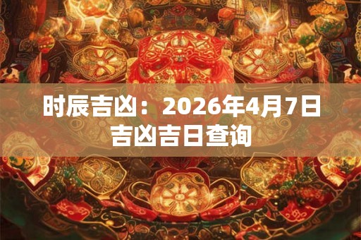时辰吉凶：2026年4月7日吉凶吉日查询