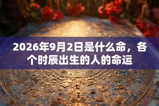 2026年9月2日是什么命，各个时辰出生的人的命运