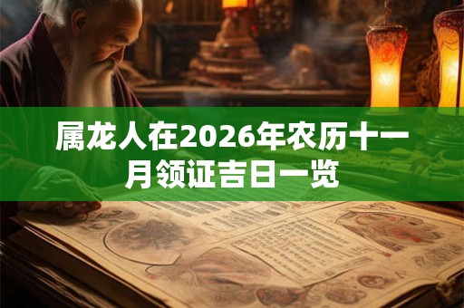属龙人在2026年农历十一月领证吉日一览