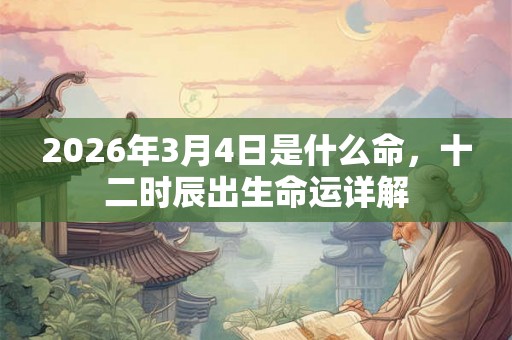 2026年3月4日是什么命，十二时辰出生命运详解