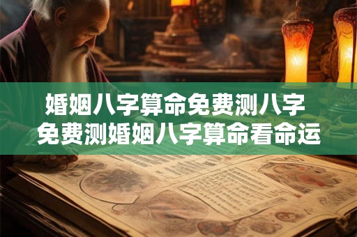 婚姻八字算命免费测八字 免费测婚姻八字算命看命运