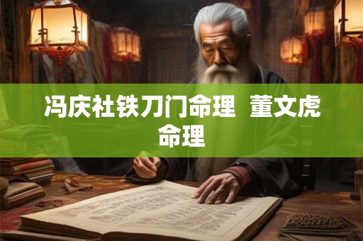 冯庆社铁刀门命理  董文虎命理