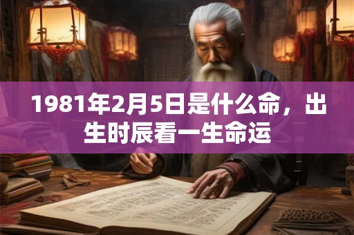 1981年2月5日是什么命，出生时辰看一生命运