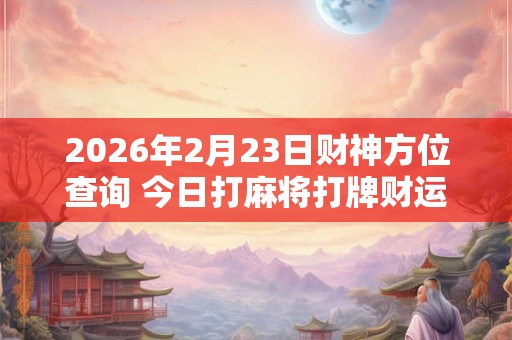 2026年2月23日财神方位查询 今日打麻将打牌财运方位