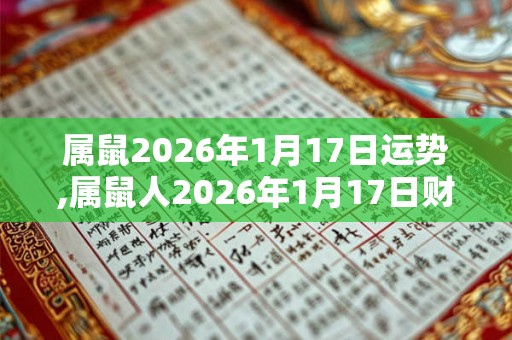 属鼠2026年1月17日运势,属鼠人2026年1月17日财运,生肖鼠2026年1月17日运势
