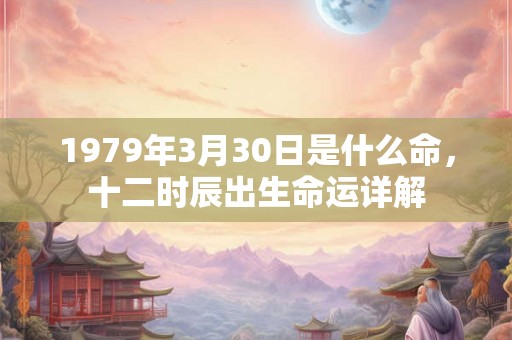 1979年3月30日是什么命，十二时辰出生命运详解