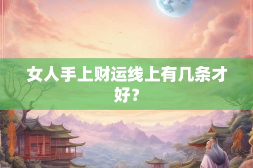 女人手上财运线上有几条才好？