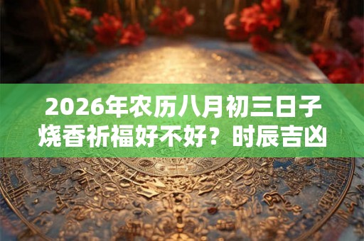 2026年农历八月初三日子烧香祈福好不好？时辰吉凶如何？