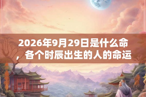 2026年9月29日是什么命，各个时辰出生的人的命运