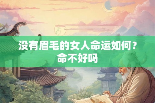 没有眉毛的女人命运如何？命不好吗