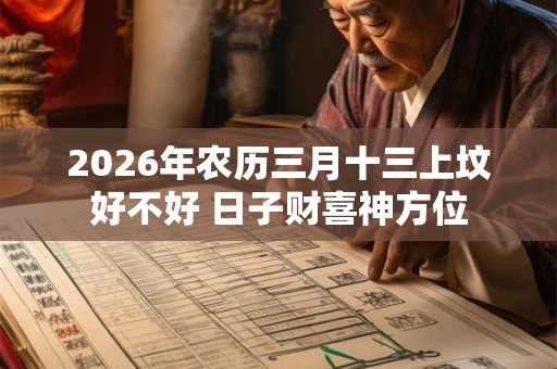 2026年农历三月十三上坟好不好 日子财喜神方位