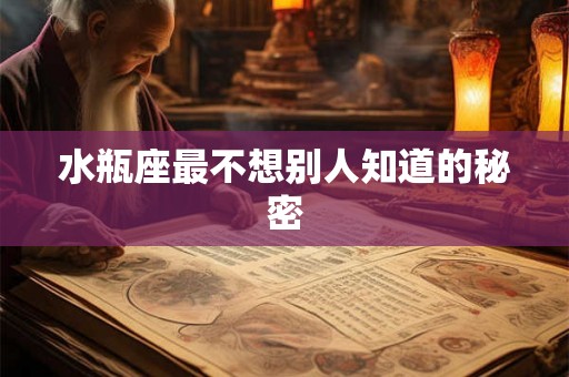 水瓶座最不想别人知道的秘密