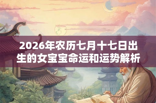2026年农历七月十七日出生的女宝宝命运和运势解析