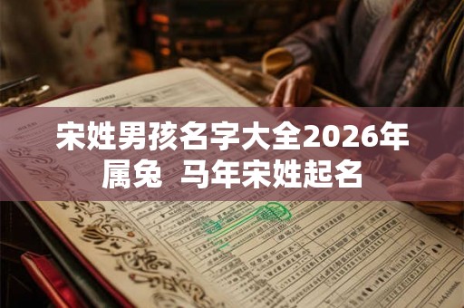 宋姓男孩名字大全2026年属兔  马年宋姓起名