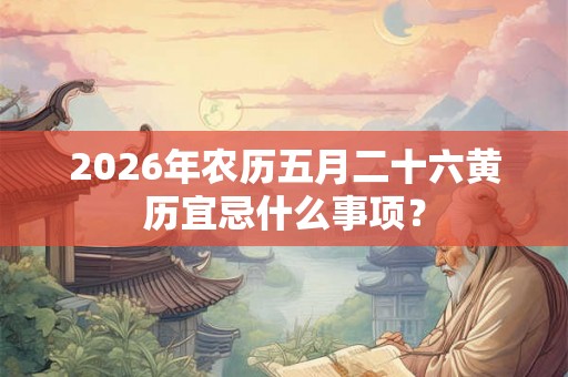2026年农历五月二十六黄历宜忌什么事项？